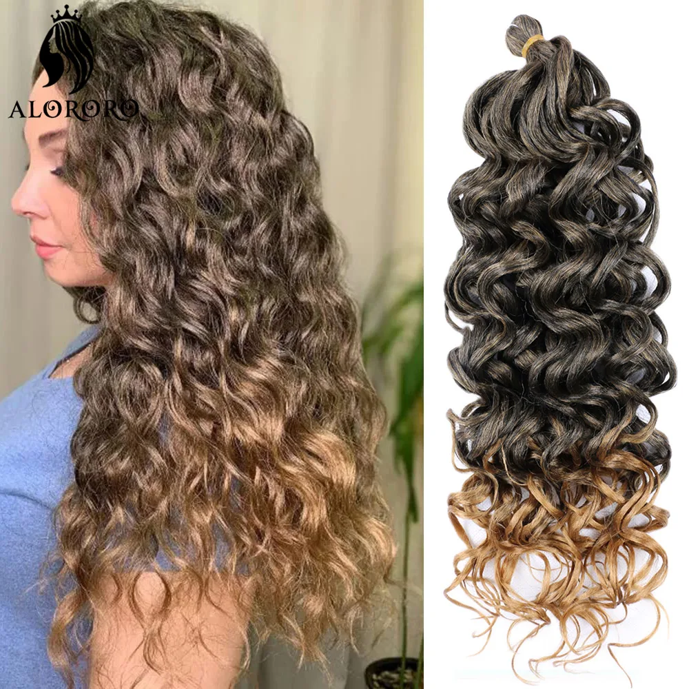 Curl Crochet Hair Deep Ocean Wave Crochet Trecce Capelli Deep Twist Natural Sintetico Ombre Intrecciare Le Estensioni Dei Capelli Fasci Di Capelli