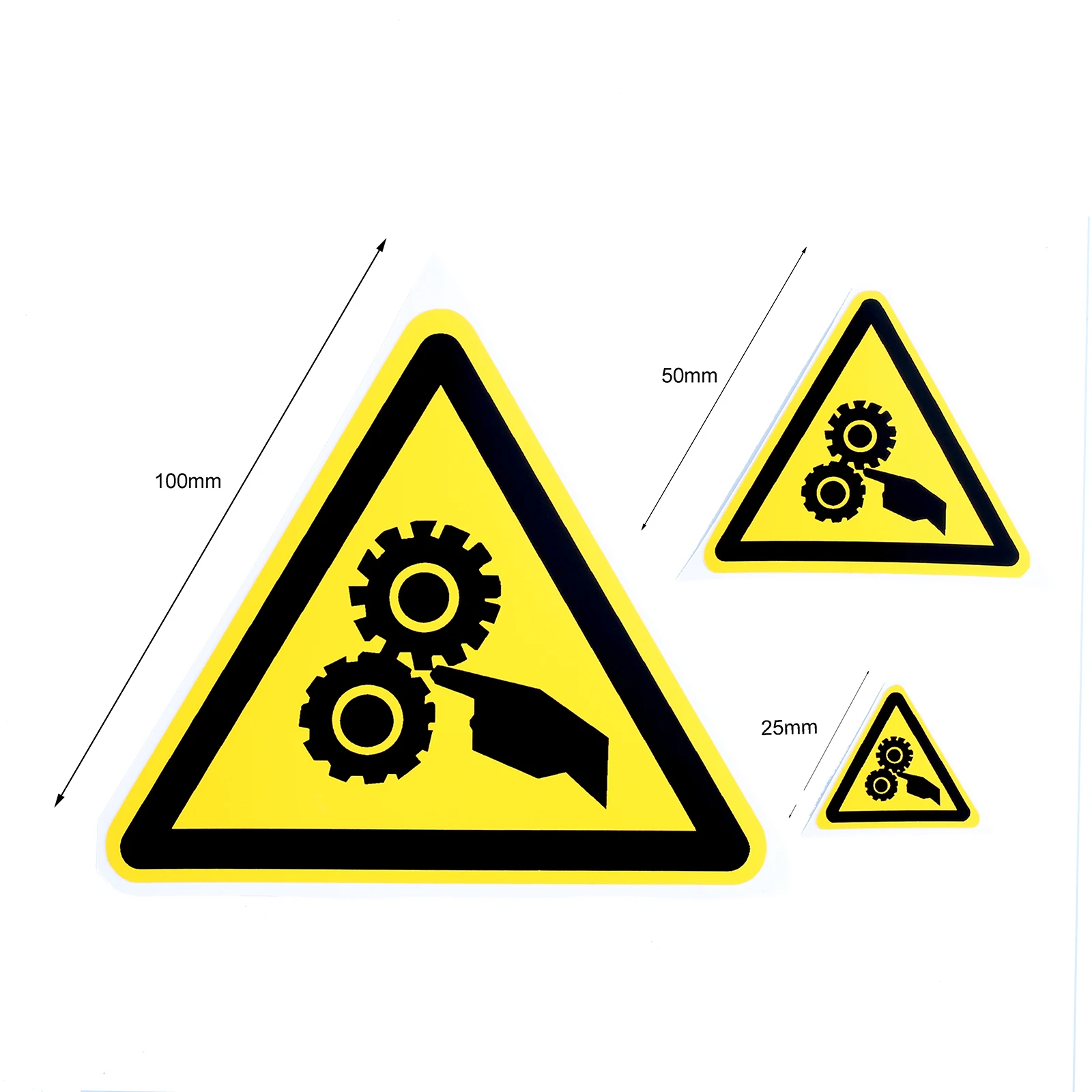Adesivi per segnali di avvertimento di alta qualità 5 pezzi etichette di sicurezza per la sicurezza del Logo etichette di avvertimento a prova di olio per l'acqua adesivo per macchina da parete
