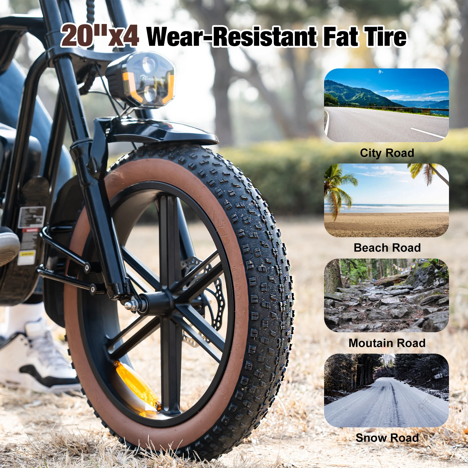 EVERCROSS EK30 720W Electric Bike for Adults, 20" Fat Tire Electric Bicycle, 23MPH + 60 Miles, 48V15AH Ebike, 7-Speed, UL