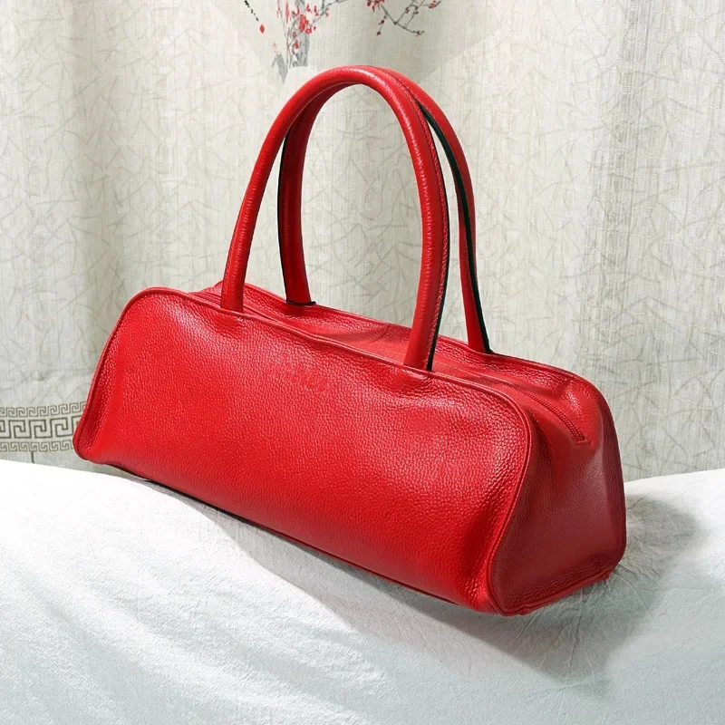 Bolsos de mano para mujer, 100 % piel, sencillos, modernos, para ir al trabajo, profesionales, de negocios, de alta calidad