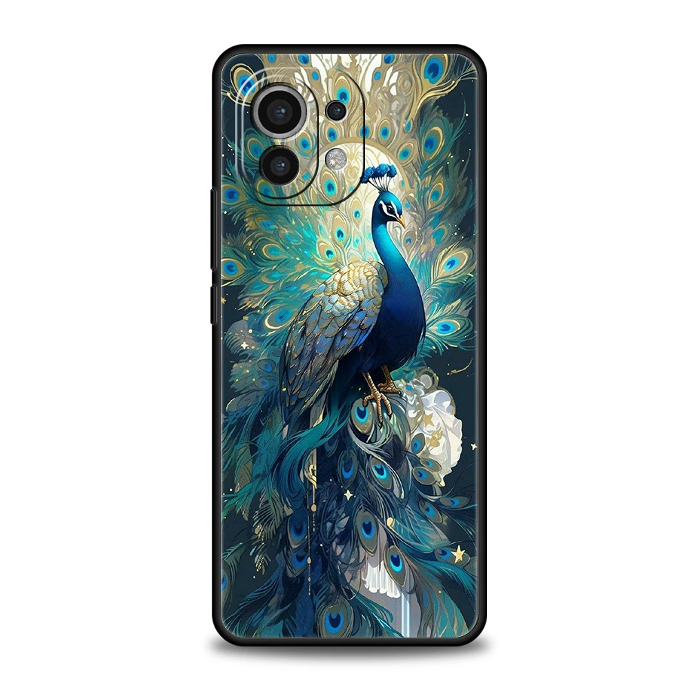 Peacock Pattern Soft TPU Phone Case - Elegant Animal Design Cover