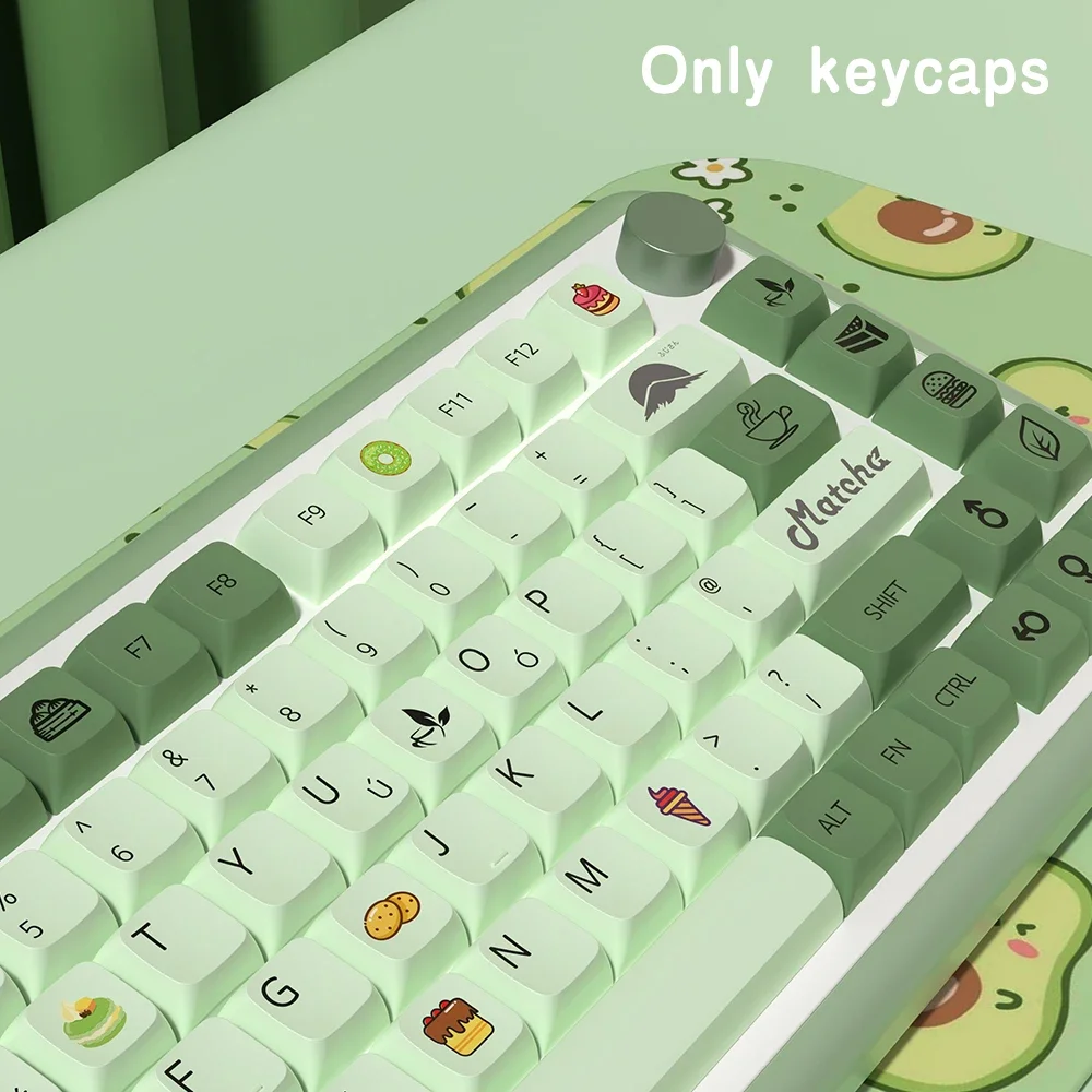 

Spanish French German Portuguese UK US ISO keycap Matcha theme XDA Profile PBT keycaps For Mechanical Keyboard ABNT