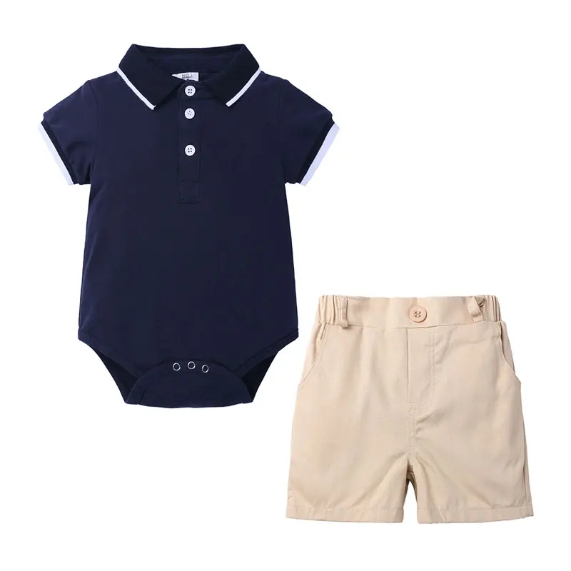 Модный комплект одежды для маленьких мальчиков летняя одежда Топ с короткими