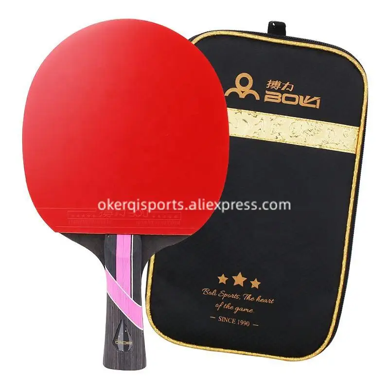 

3 Star Professional Table Tennis Racket Carbon Ping Pong FL or CS Shakehand / Penhold Handle Styles with Bag 1PCS