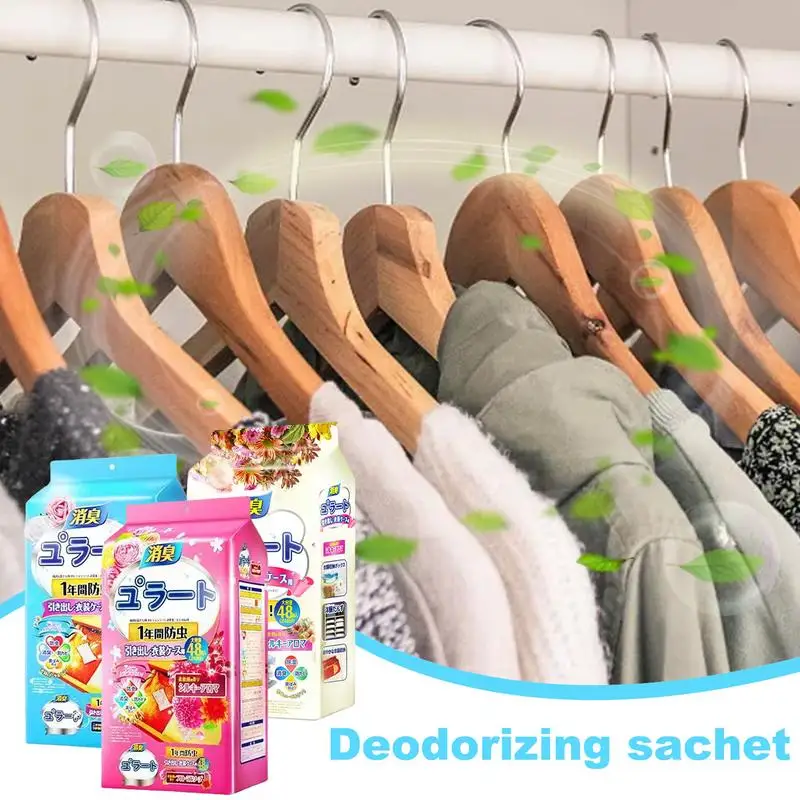 48pcs Wardrobe Deodorant Insect Repellent Camphor Balls Moisture-proof Wardrobe Deodorant Long-lasting Fragrance Repellent - Image 2