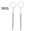 2Pcs Multifunctional Mini Screwdriver 3in1 Slotted Cross Hex Screw Driver Glasses Phone Watch Screw Repair Keyring Tool 1