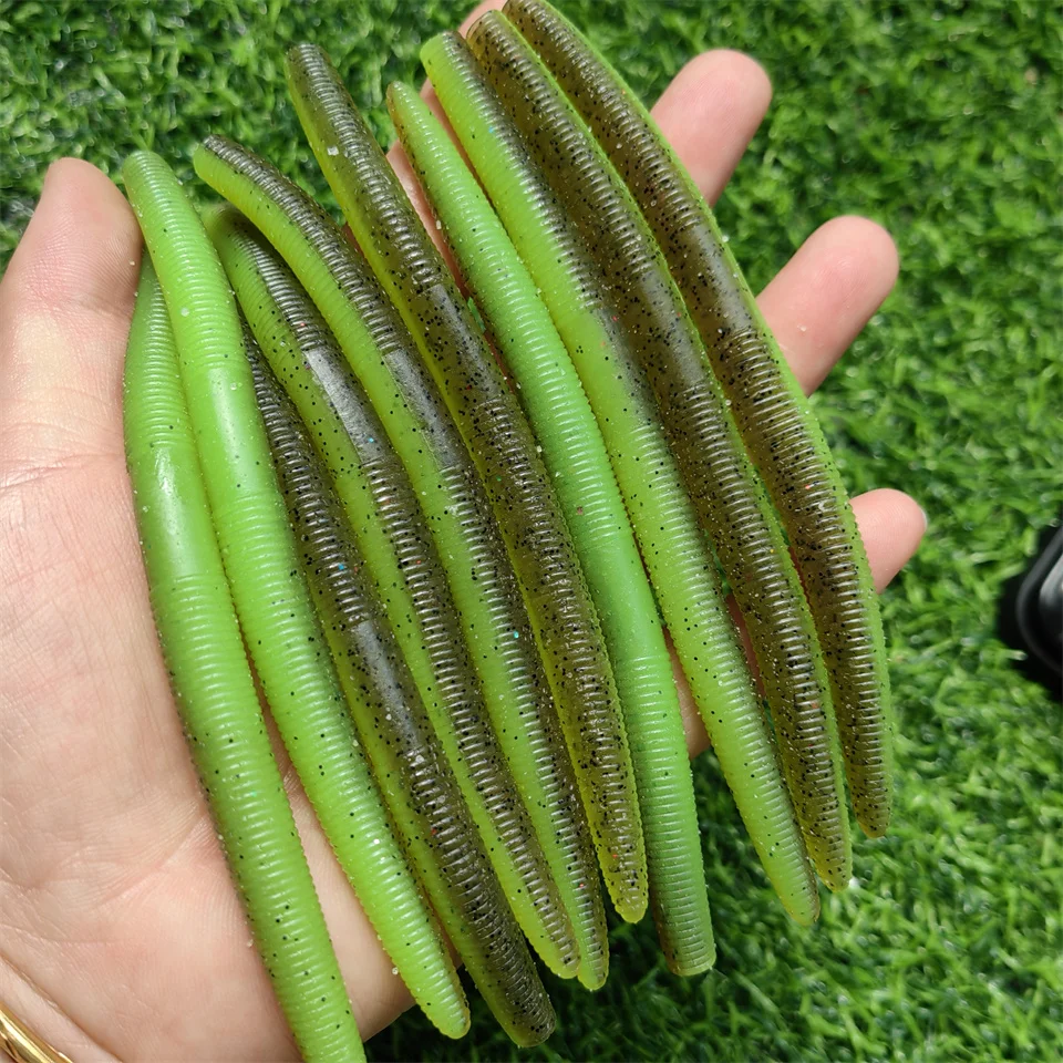 MUKUN 10 teile/los Angeln Locken Silikon Köder 5,4g/7,4g Weiche Swimbait Wurm Künstliche Köder Angeln Wobbler für Neko Rig