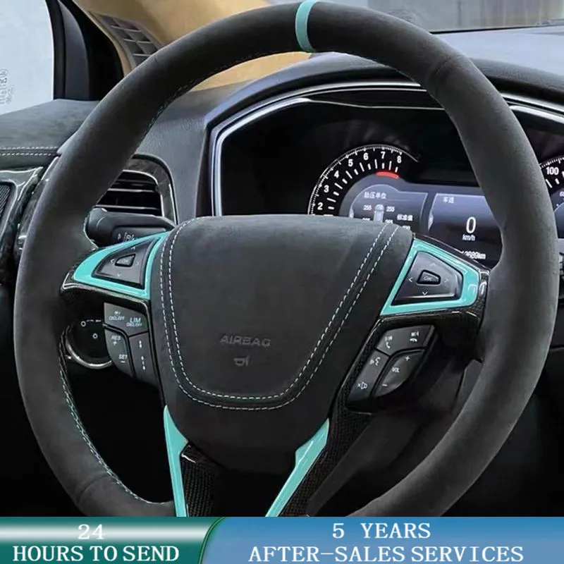 Lenkradbezug Für Ford Mondeo 2016-2020 & S-Max 2012-2020 - Schwarz Echtleder