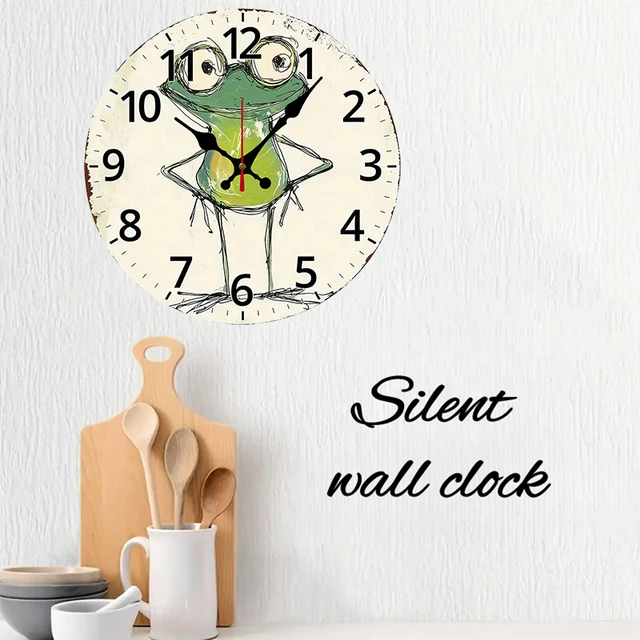Cartoon Frog Wooden Wall Clock 3