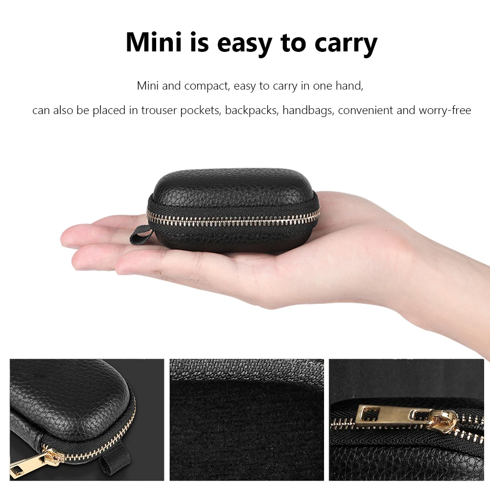 Portable Headphone Carrying Bag Accessories Earphone Protective Case EVA Zipper PU Lychee Shock Absorption for Sony WF-1000XM4