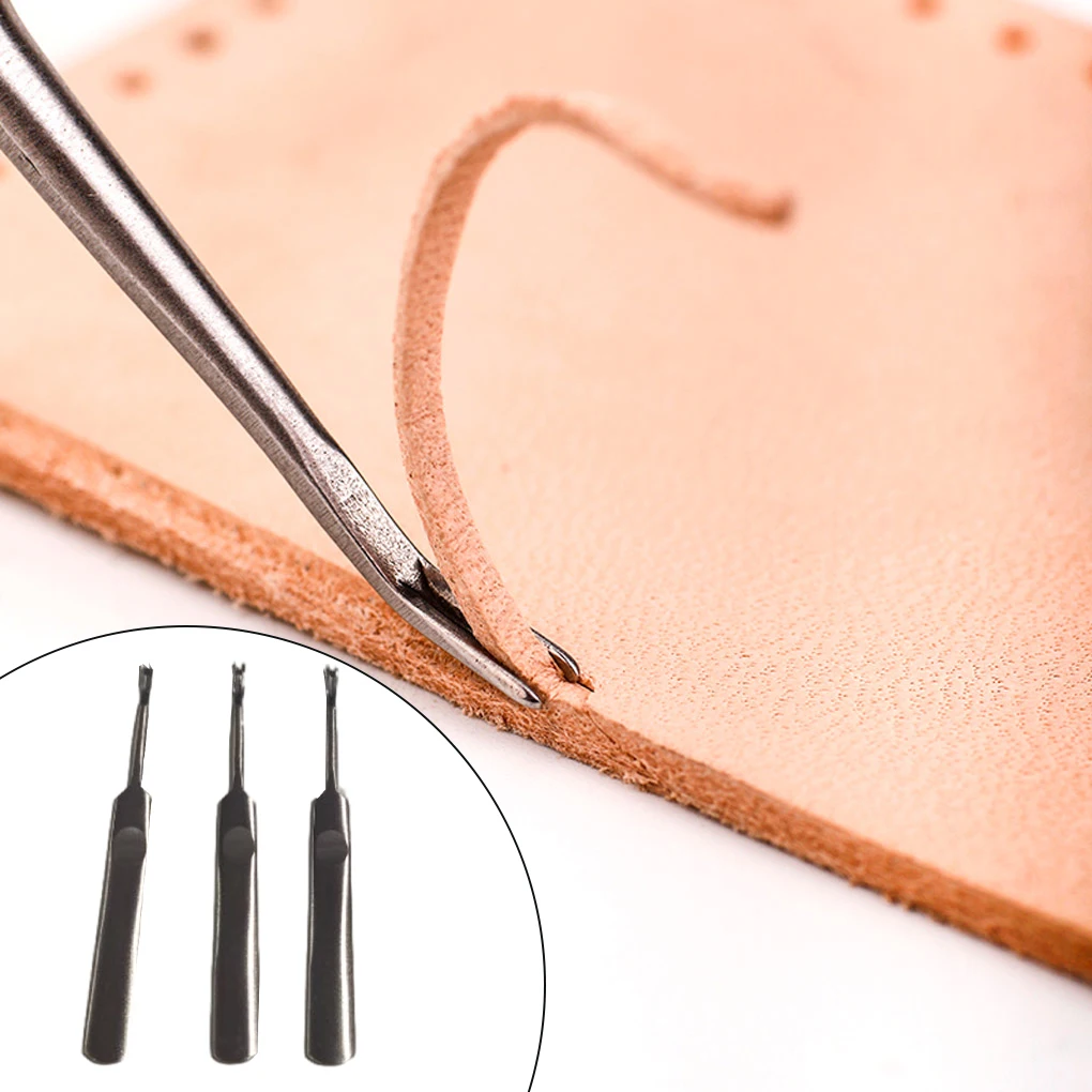 3 Pieces Set Professional Leather Manual Edge Beveler Groovers U V Shape Leathers Grooving Tool Leathercraft Handtool