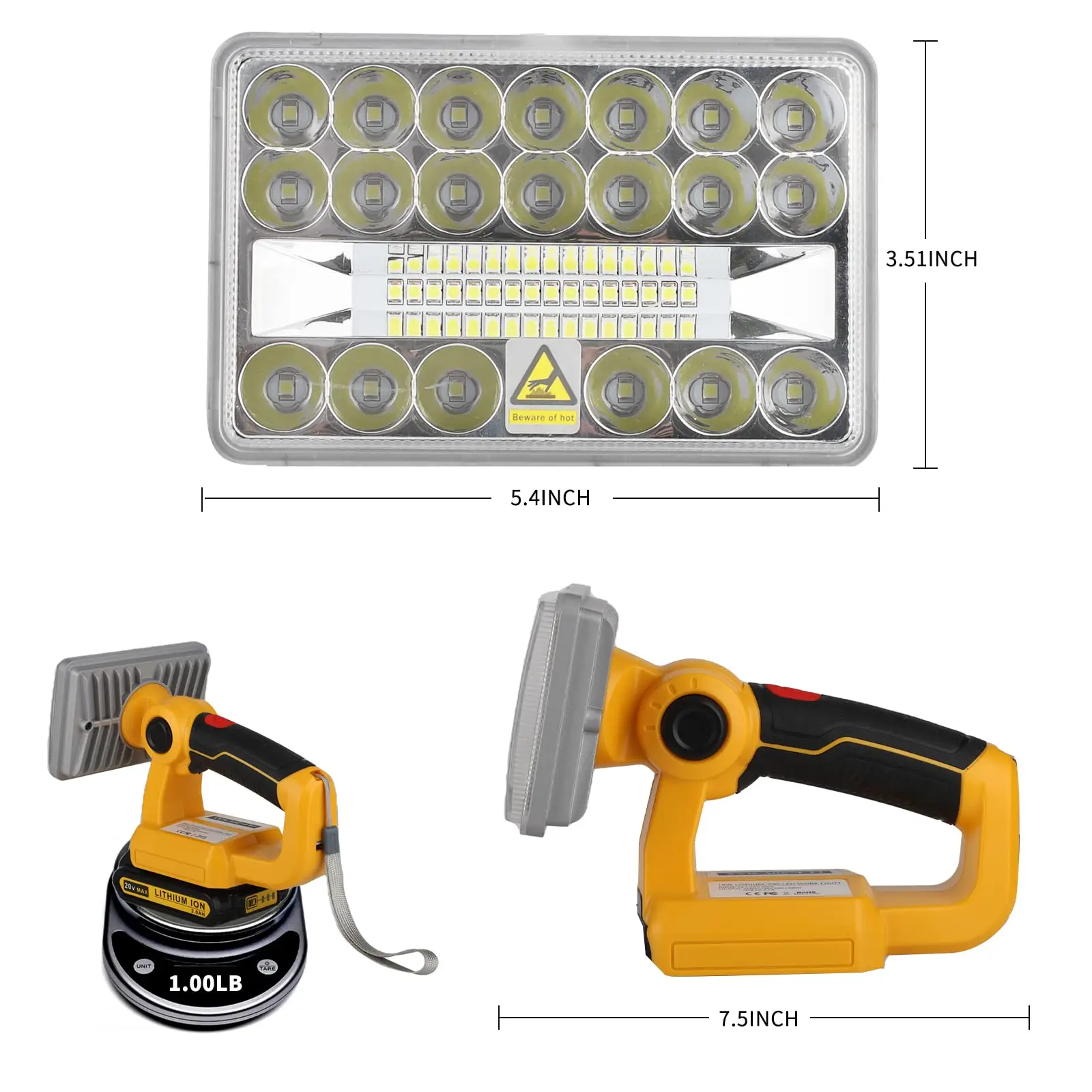 For Dewalt 20V Max LED Work Light 18W 2000LM Flashlight Spotlight Portable Outdo