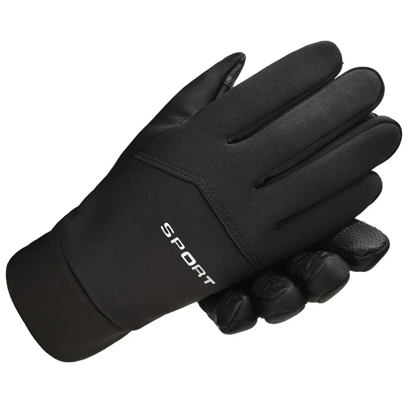 Cycling Gloves Men's Winter Velvet Touch Screen Anti-Slip Outdoor Cycling Mountaineering Waterproof Windproof Sports