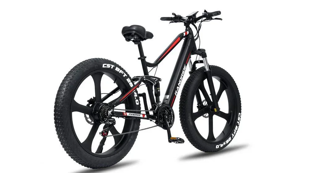 RANDRIDE YX90M Electric Bike, 26'' Fat Tire, 1000W Motor, 48V13.6Ah Battery, 45km/h Max Speed, 100km Range, Hydraulic Brake, LCD Se42f0fa501104d529cd1cd684d3303f2H