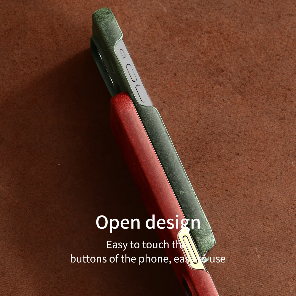 Vintage Matte Crazy Horse Phone Case for iPhone 14 Pro Max 13 12 Luxury Business Retro Genuine PULL-UP Leather Armor Back Cover