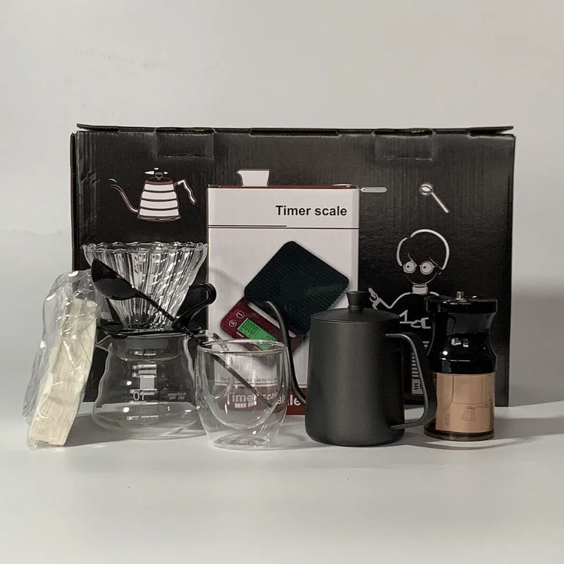 

Storage Travel Hand Brewed Coffee Pot Set Hand Ground Coffee Pot Full Appliance Filter Cup Hand Brewed Pot Combination