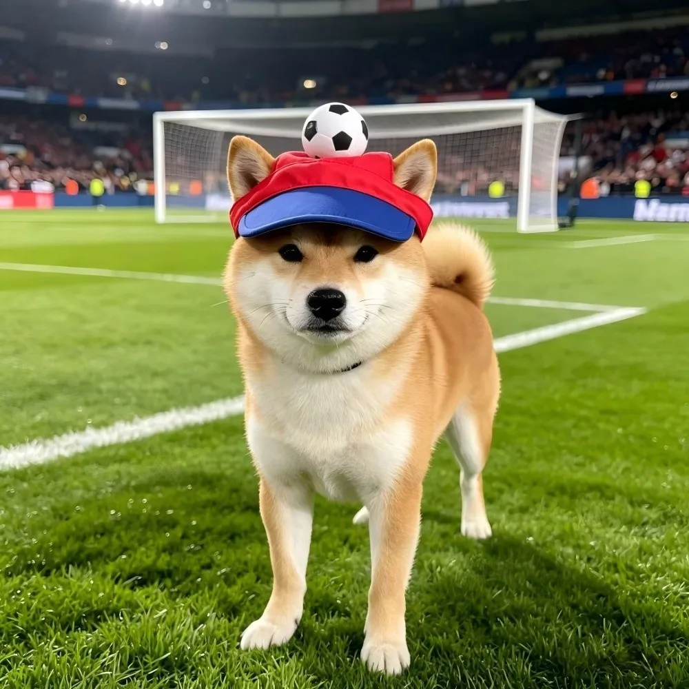 패션 축구공 모양 강아지 야구 모자 스포츠 캡 조절 가능한 강아지 바이저 모자 둥근 챙 통기성 강아지 자외선 차단 모자 야외용