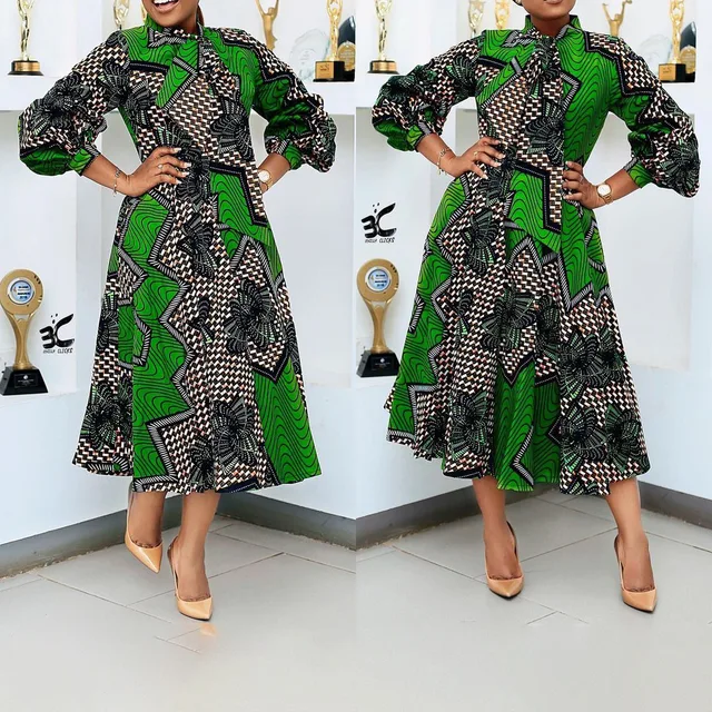 Fumilayo Bob Sleeve Print Dress - Image 2