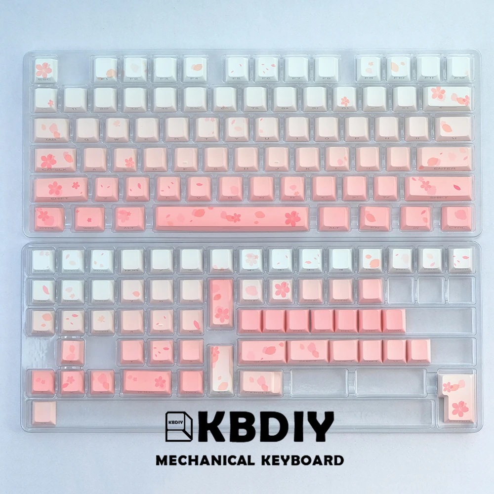 KBDIY-Sakura-Side Print Keycaps Set, PBT para teclado