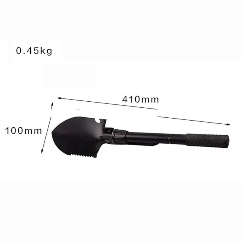 Multifunctional Small Car Outdoor Foldable Shovel Ice Scoop Iron Scraper Emergency Glass Bammer Hoe Crombar 41*10cm