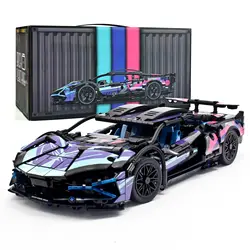 LED Lights Remote Control Race Car Building Block Set - Supercar Collectible Toy for Kids & Adults, Perfect Birthday Gift (CAR)