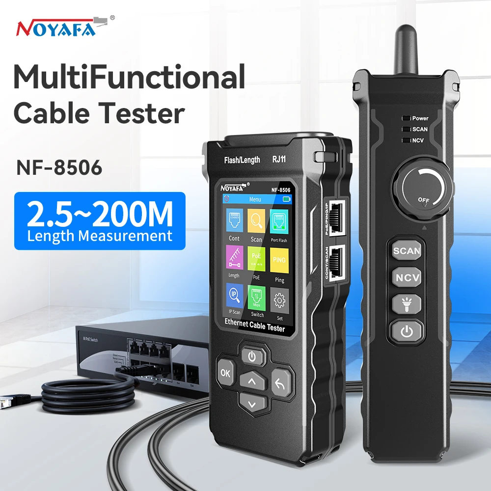 NOYAFA NF-8506 – Tester Per Cavi Di Rete Con TDR, Ping, Scan IP E Test Velocità