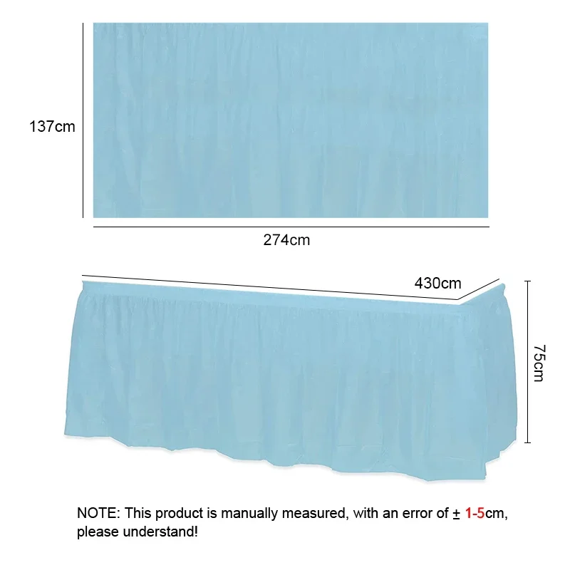 Rectangle Tulle Table Cover Waterproof Table Skirt Disposable Tablecloth for Birthday Party Supplies Wedding Decoration 2