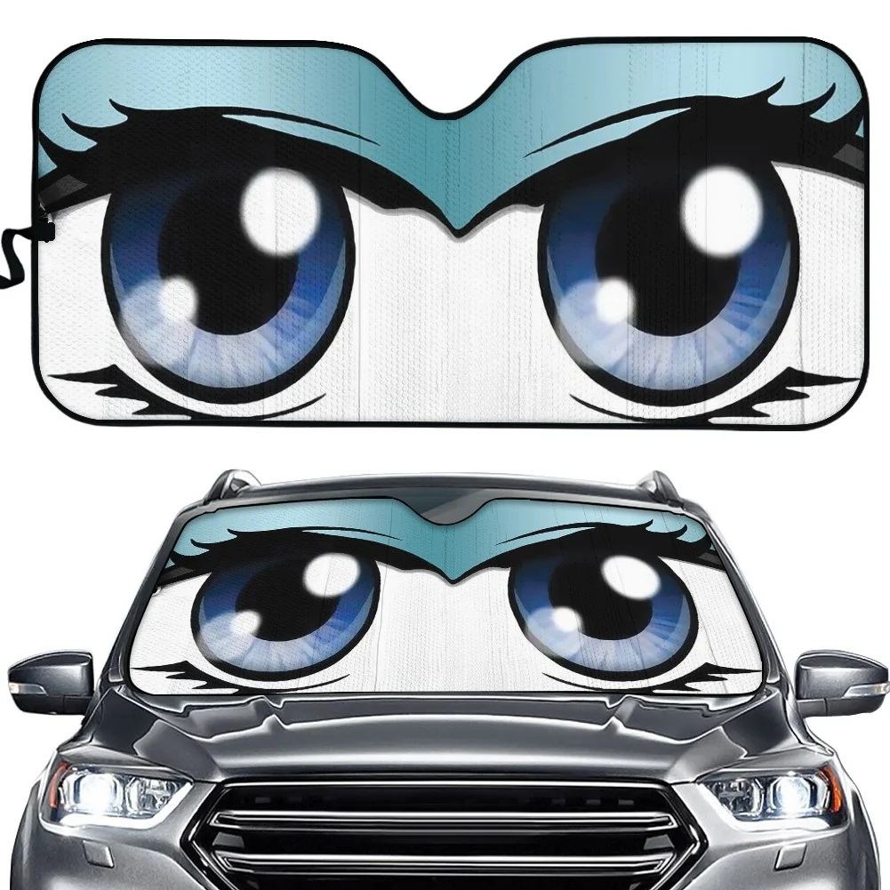 

Summer Auto Sunshade Universal Sun Shade Cartoon Eyes Car Sunshade Sun Visor Car Front Windshield Reflector Sun Shade Protect