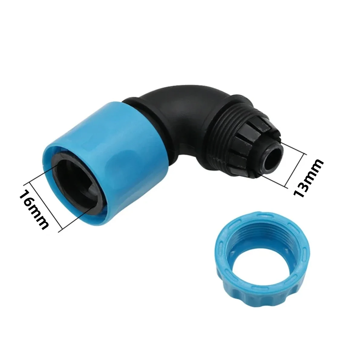 1/2"(12,5mm) Rohr 90 Grad Winkel Schnellkupplung 16mm ABS Gartenbewässerung Autowaschschlauch Schnelle Verbindung Wasserhahnverbindung 1 Stück – Detail 4