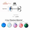 A Pair G23 Titanium Anti-allergic Earrings 4MM 5MM Opal Birthstone Ear studs Small Stud Earrings for Women 1