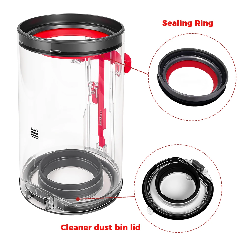 HEPA Rear Filter Kit with Dust Bin Lid and Dust Cup