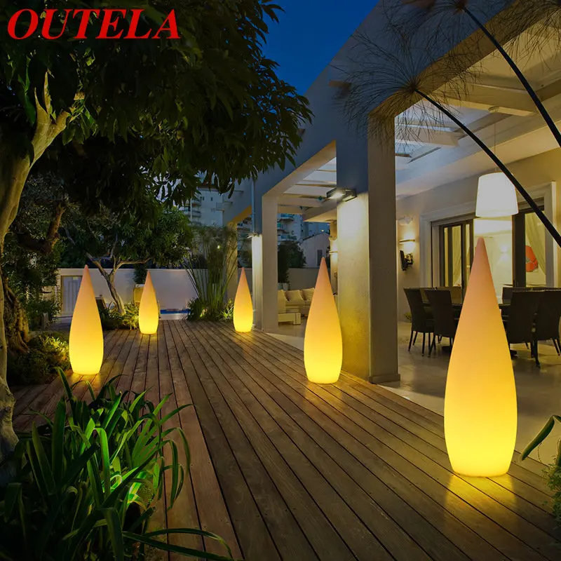 OUTELA Solar Water Droplet Landscape Lamp Waterproof IP65 With Remote Control for Garden Porch Decoration