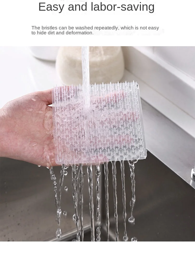 Description Picture 3 of itemFruit Vegetable Cleaning Brush Food-grade Silicone Potato Carrot Cleaner Brushes Kitchen Dish Scrubber Cleaning Tools Gadgets