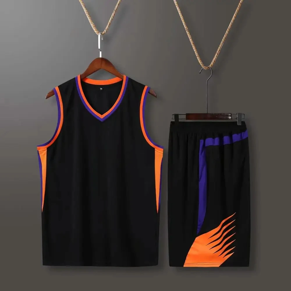 Basketball Jersey Set for Men Blank High Quality Sports Clothes College Man Training Basketball Uniforms Sportswear