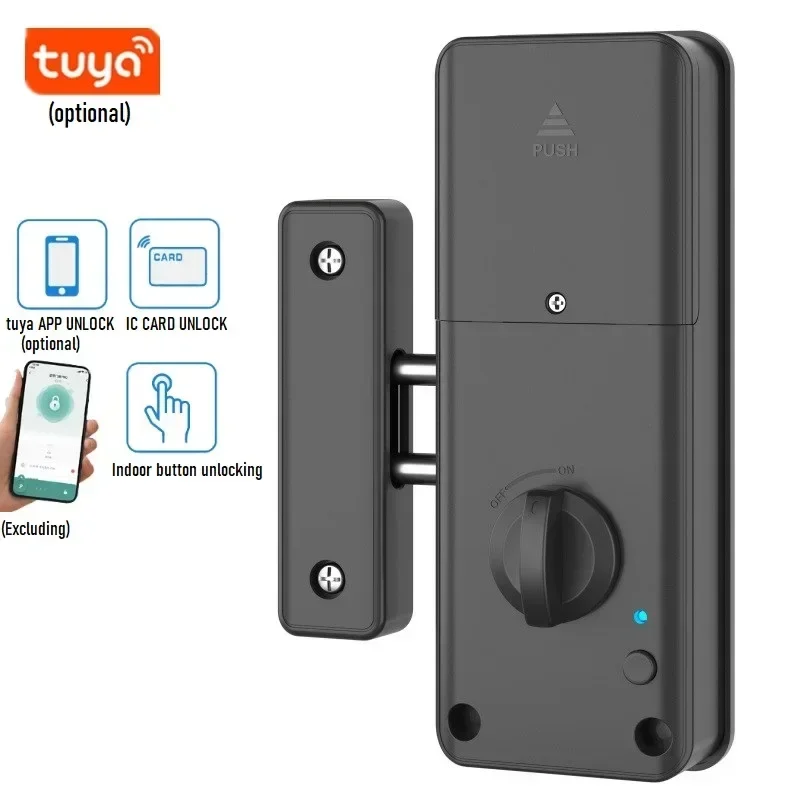 Smart Door Lock Tuya/TTlock Smart Invisible Door Lock Keyless Wood Door Lock APP IC Card Remote Unlock Electronic Indoor Burglar Locks