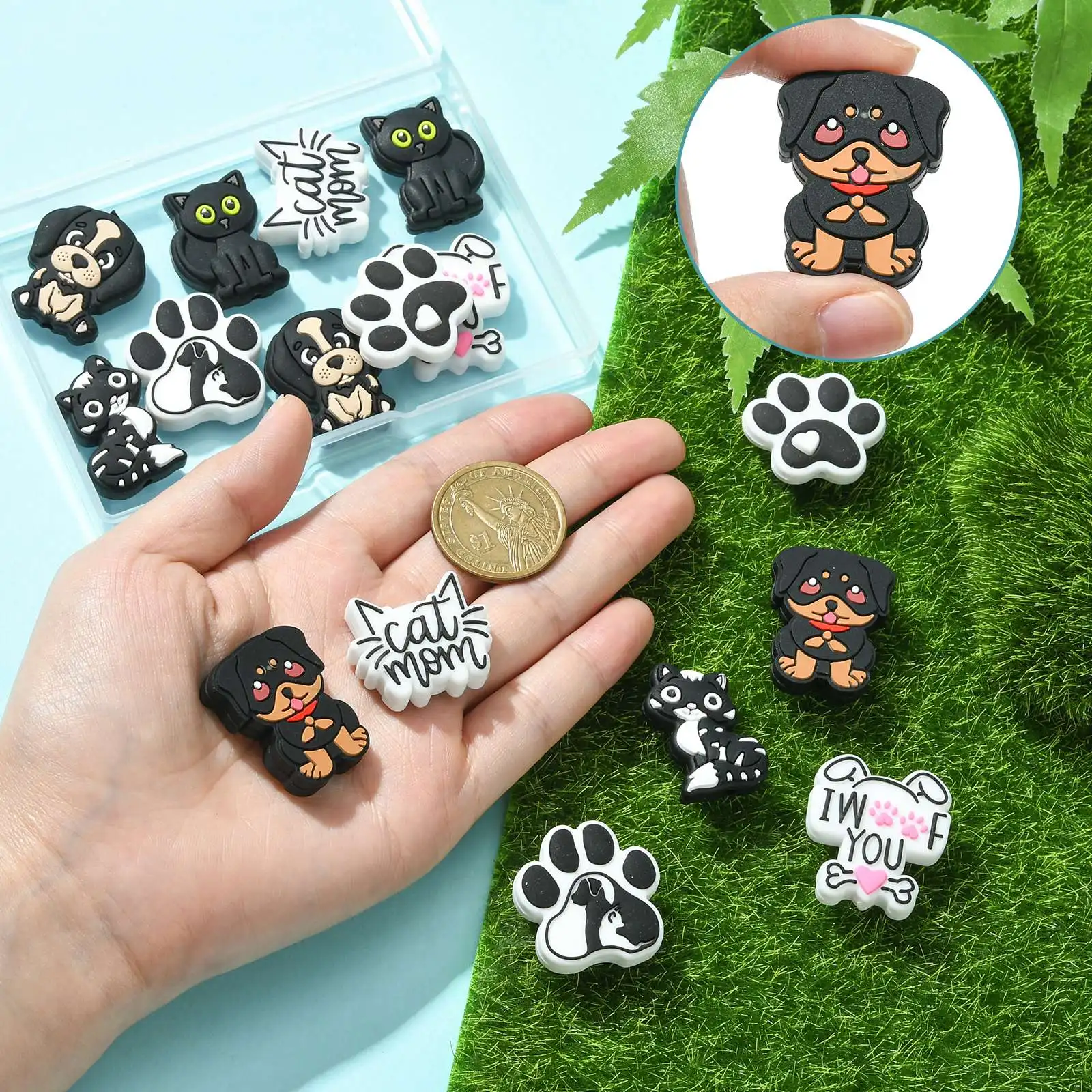 20 Schattige Siliconen Hondenkralen - Losse Focale Kralen Voor Sieraden, Armbanden & Halskettingen