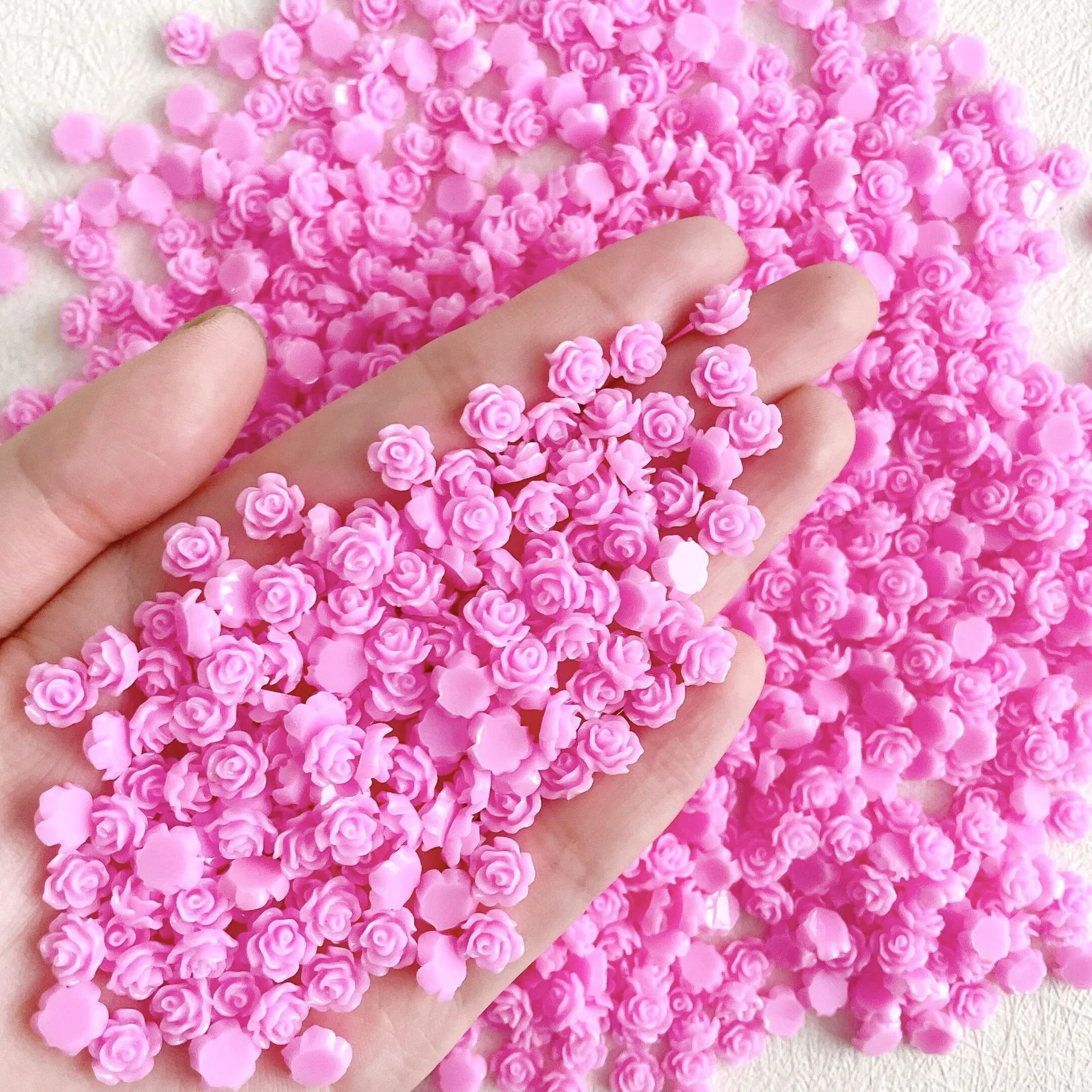 30PCS 8MM 3D Acrylic Flower Nail Art Charms Accessories Makaron Rose Design For Nails Deoration Manicure Supplies Materials Part 3
