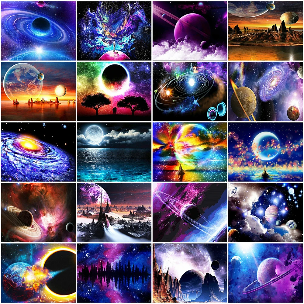 EverShine Full Square Diamond Painting Space 5D DIY Mosaic Diamond Embroidery Landscape Universe Cross Stitch Kit Home Decor diamond painting,diamond painting accessories