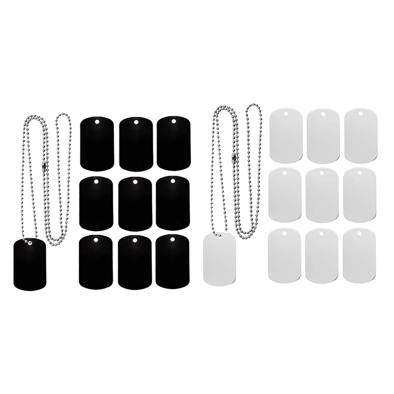 50Pcs Aluminum Blank Dog Tags for Laser Engraving with Ball Chains for DIY  Craft Personalized Necklace Keychain Pendants Black - AliExpress