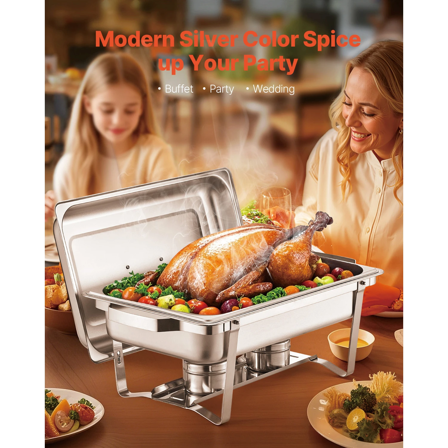 Stainless Steel Chafer Rectangle Catering Warmer Server