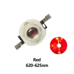 Multicolor High Power LED Chip Light Bulb - 3W X 10 Pieces (Red 620nm)