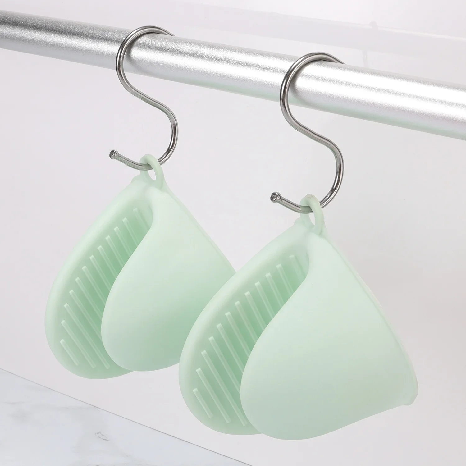 Silicone Heat Resistant Gloves Clips Kitchen Gloves 2Pcs