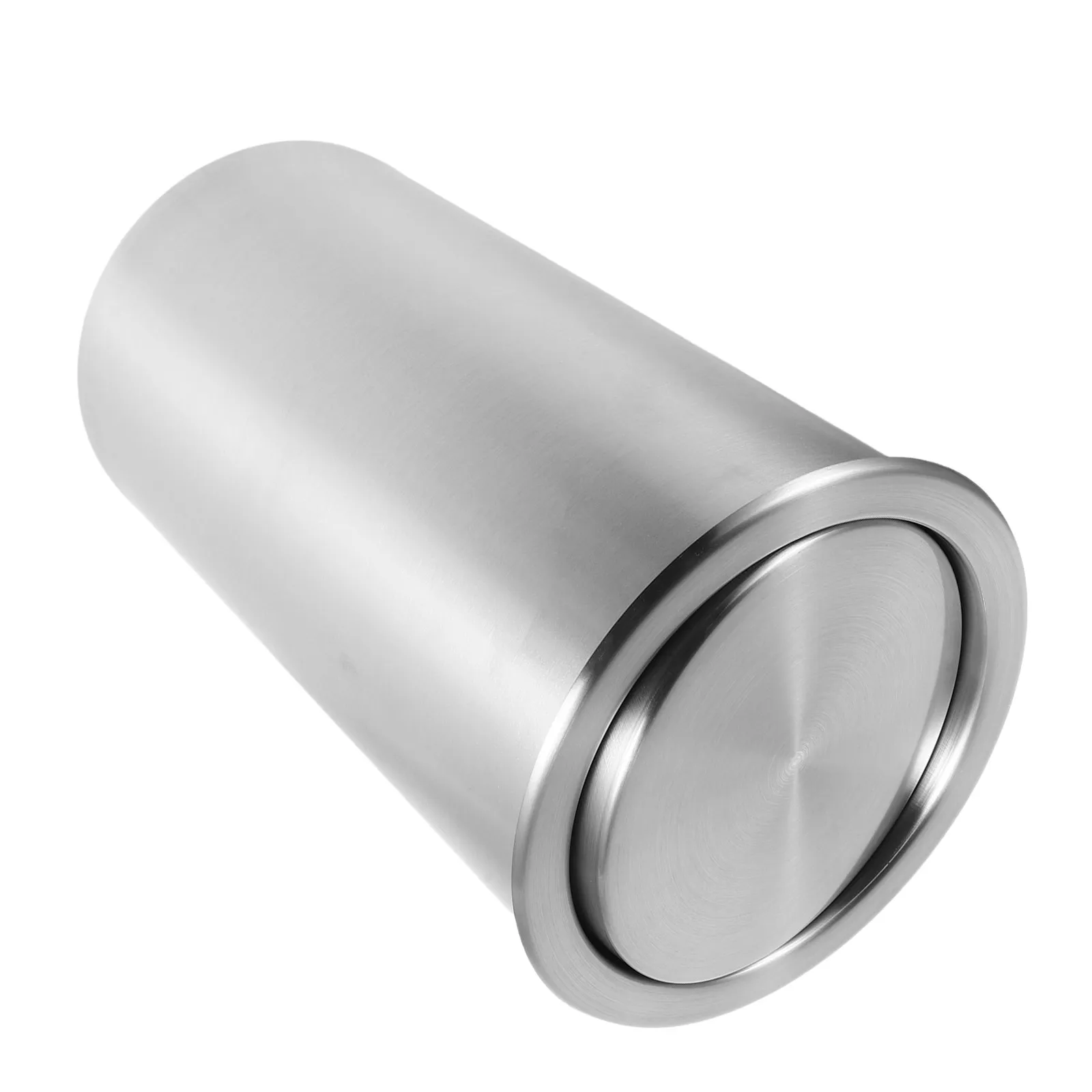 빌트인 싱크대 쓰레기통 스테인리스 스틸 원형 5.5L 스윙 뚜껑 내장형 주방 캐비닛 쓰레기통 매립형 쓰레기통