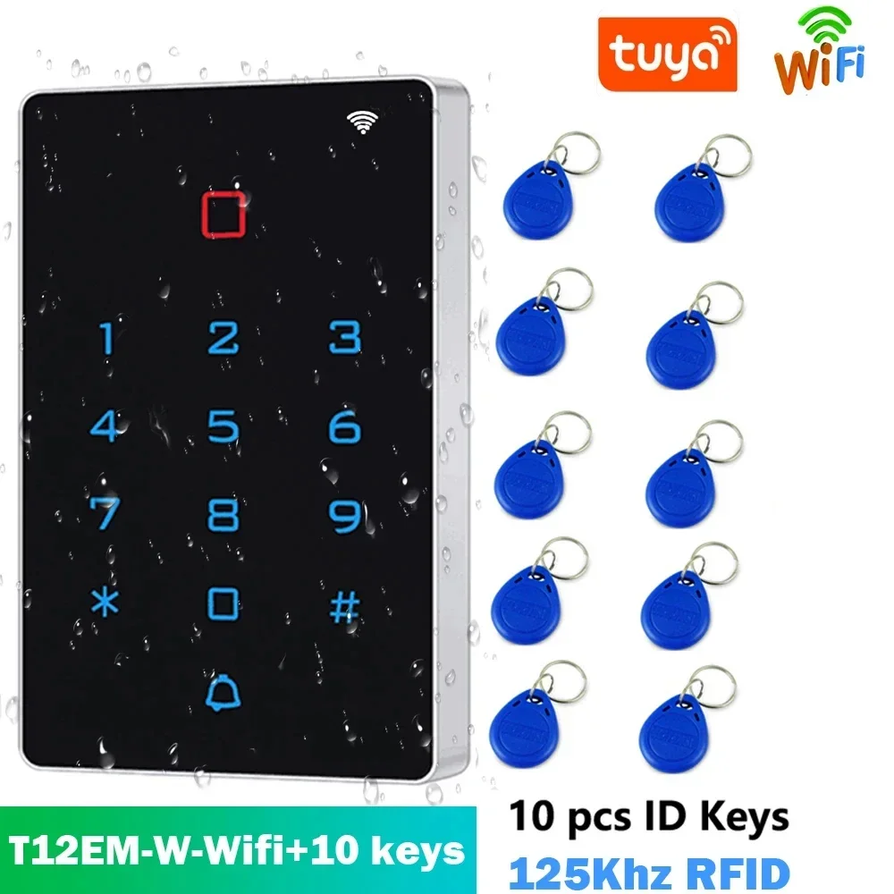 App Tuya Smart WiFi Backlight Touch 125khz RFID Card Access Control Card Reader Keypad WG26 Output Security & Protection