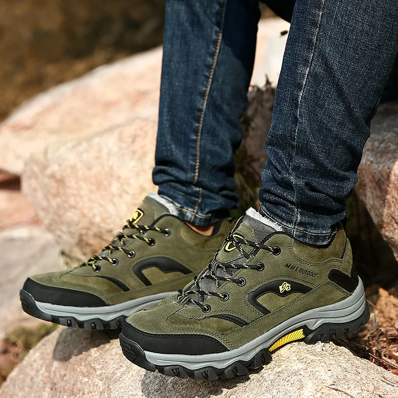 Spring Autumn Hiking Shoes Men Outdoor Snow Men Boot Waterproof Trekking Mountain Boots Sneakers Men Shoes Large Size 36-47