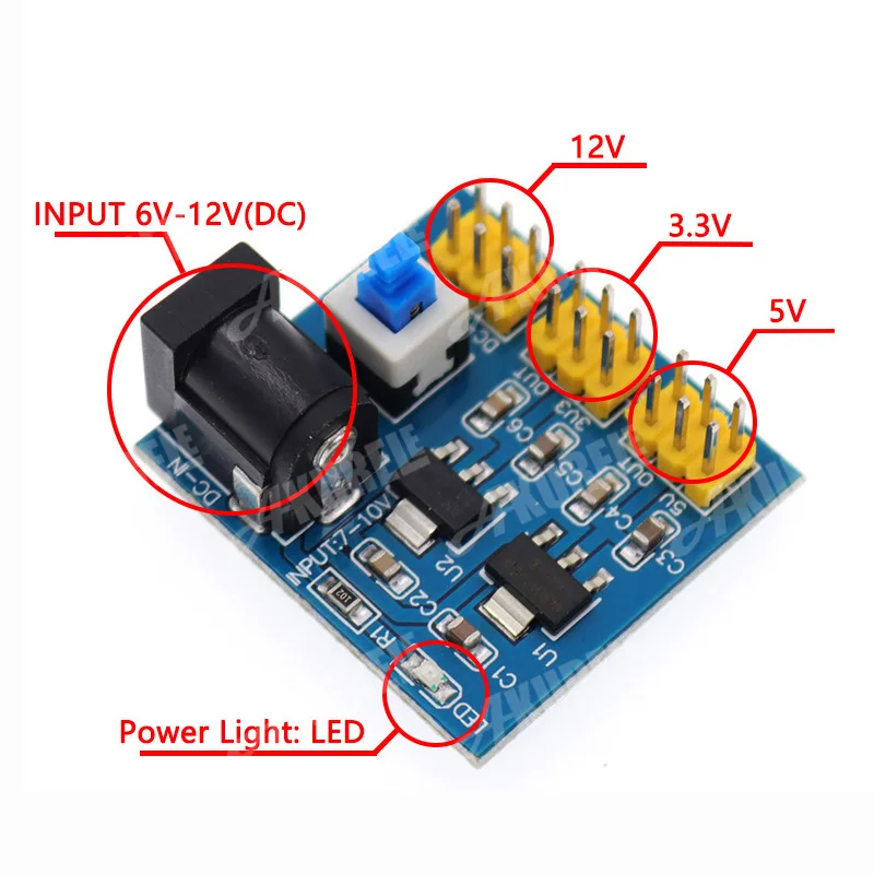DC-DC 벅 스텝 다운 전원 공급 장치 모듈, 아두이노 다중 출력 전압 변환 모듈, 12V-3.3V, 5V, 새로운 로트
