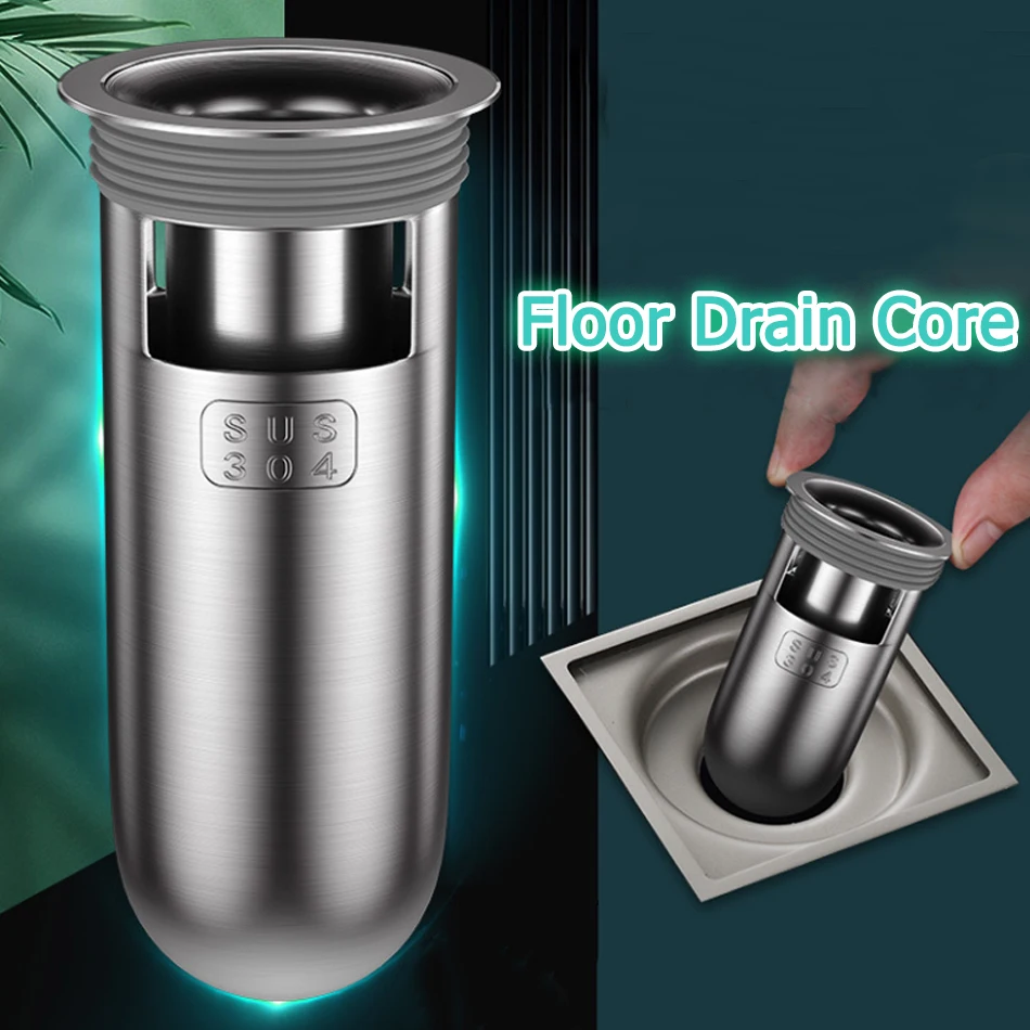 Floor Drain Floor Drainer Inner Core U-shaped Deodorizatio 304 Stainless Steel for Toilet Bathroom Shower