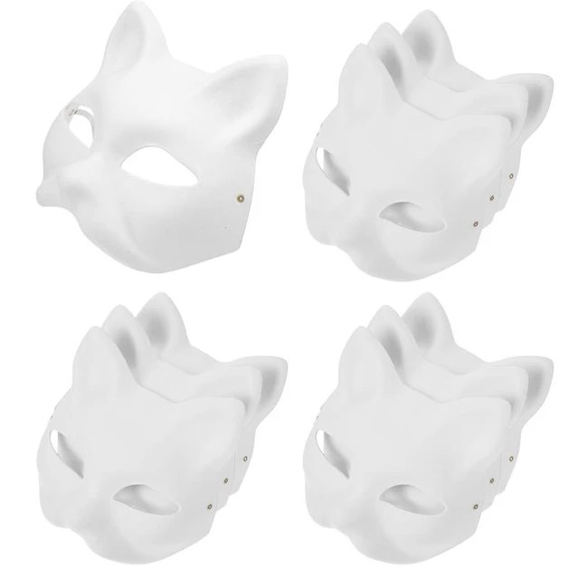 Mask Cat Masquerade Blank Masks White Animal Empty Face Women Diy