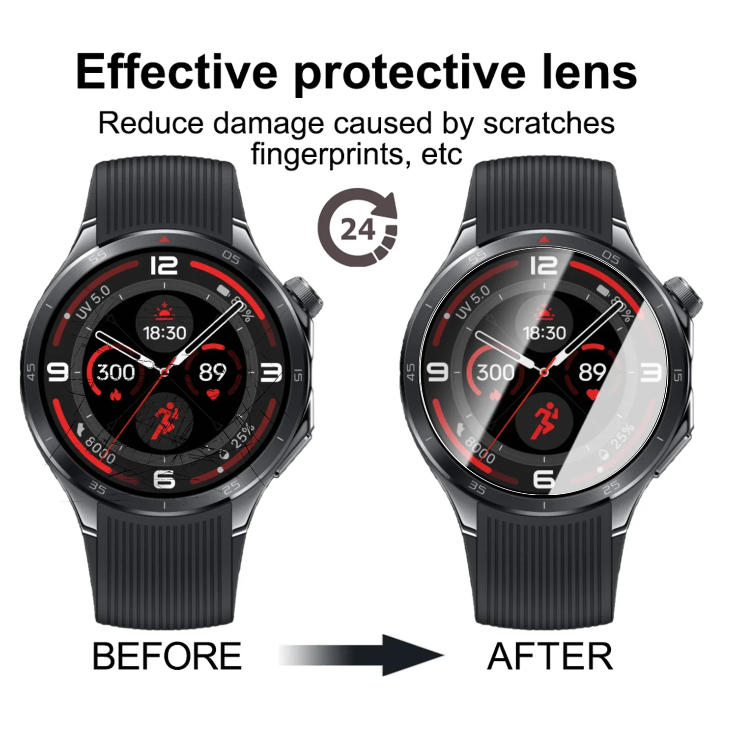 Tempered Glass HD Screen Protector for OnePlus Watch 3 Smartwatch Protective Cover Easy to install Hardness Anti-Scratch Film
