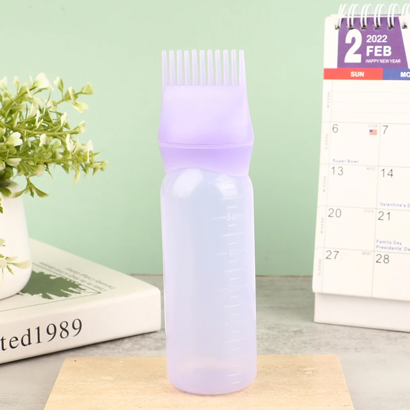 Description Picture 5 of item1Pc 120ml Plastic Hair Oil Applicator Bottle Hairdressing Shampoo Bottle Hair Dye Refillable Bottle Hair Coloring Styling Tools